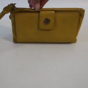 Womens Giani Bernini Yellow Leather Wallet Clutch